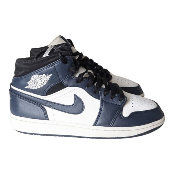 NIKE Air Jordan 1 Mid 'Armory Navy' Sneakers Size 9 - Picture 3 of 11